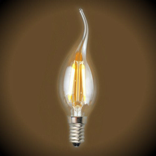 Vintage LED Filament Flame Tip Bulb - 2 Watt - Candelabra
