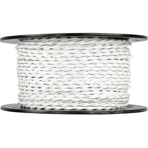 250 feet spool of white twisted cloth lamp cord