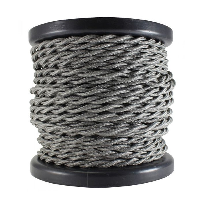 Dark Gray Twisted Lamp Wire - 100 ft Spool