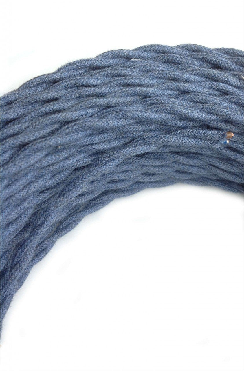 Denim Cotton Covered Twisted Wire- Per ft.