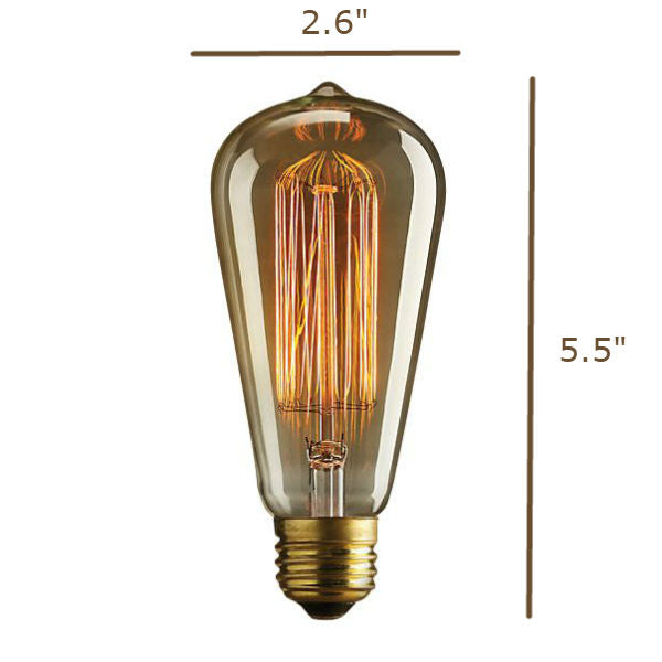 ST21 Shaped Vintage Bulb Measurement Diagram