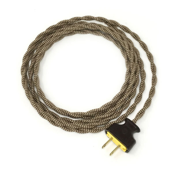 Brown & Beige twisted Cloth Covered Cord Set