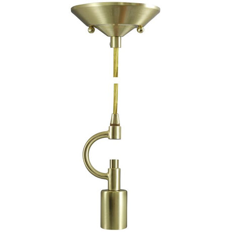 1-Light Lamp Shade Pendant Adapter – Satin Brass – 7" H - Nostalgicbulbs.com