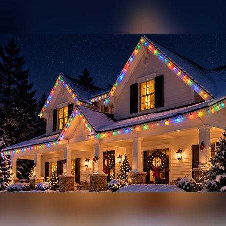 100 Count Multicolor Faceted C9 LED Christmas Lights – Stay-Lit - Nostalgicbulbs.com