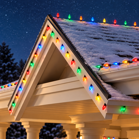 100 Count Multicolor Faceted C9 LED Christmas Lights – Stay-Lit - Nostalgicbulbs.com