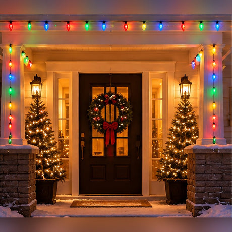 100 Count Multicolor Faceted C9 LED Christmas Lights – Stay-Lit - Nostalgicbulbs.com