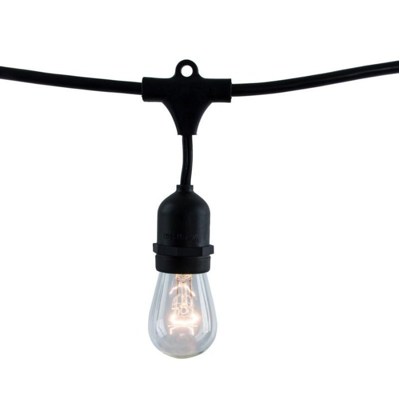 14 ft. Patio String Lights -10 Clear S14 Bulbs Included - Commercial Grade - Nostalgicbulbs.com