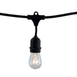 14 ft. Patio String Lights -10 Clear S14 Bulbs Included - Commercial Grade - Nostalgicbulbs.com