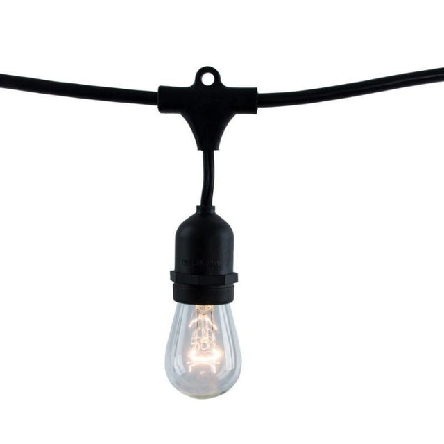 14 ft. Patio String Lights -10 Clear S14 Bulbs Included - Commercial Grade - Nostalgicbulbs.com