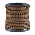 3 Conductor Brown Twisted Rayon Covered Cord - Per Foot - 18 AWG - Nostalgicbulbs.com