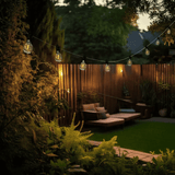 50 ft. String Patio Lights - Candelabra (E12) Base - With LED Globe Bulbs - Nostalgicbulbs.com