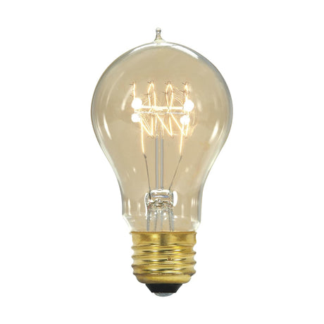 60 Watt A19 Quad Loop Edison Light Bulb - Clear Glass, E26 Base, 2700K - Nostalgicbulbs.com
