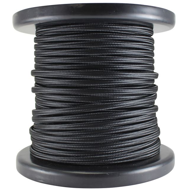 Antique Style Rayon Covered Wire - 100 FT Spool - Black
