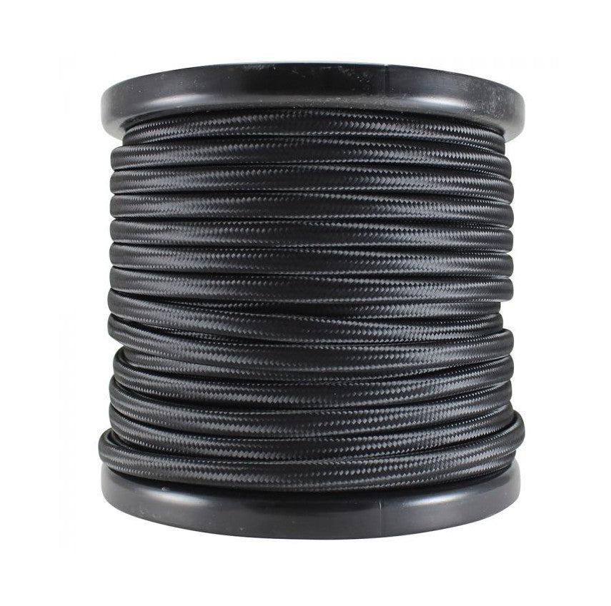 Black Cloth-Covered Parallel (Flat) Cord - 100 foot spool
