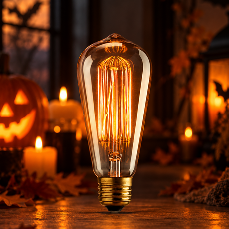 Classic Edison Bulb in Halloween theme