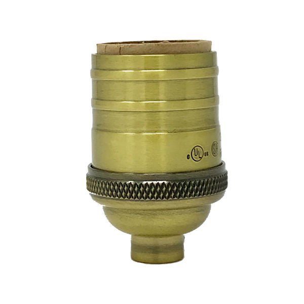 BulbsCo Antique Brass Light Socket Medium Base E26 1 8 IPS Thread Max 660W UL CSA Listed 2.5in Height