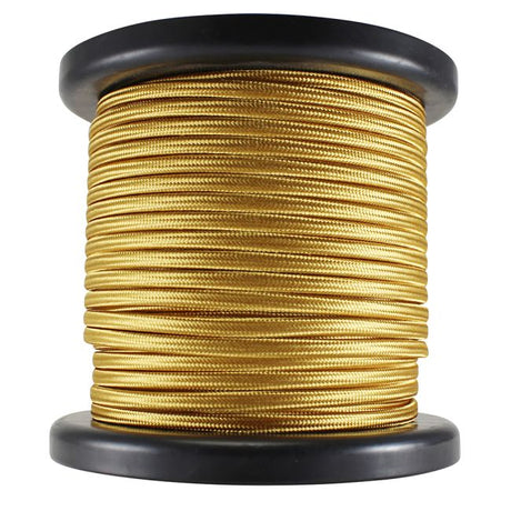 Antique Style Rayon Covered Wire – 100 FT Spool – Gold – 18 AWG - Nostalgicbulbs.com