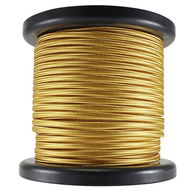 Antique Style Rayon Covered Wire – 100 FT Spool – Gold – 18 AWG - Nostalgicbulbs.com
