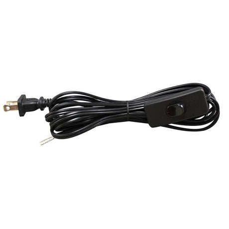 Black Parallel Cord set with toggle switch and molded Plug - 11 ft. - Nostalgicbulbs.com