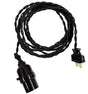 Black Twisted Cloth Cord Lamp w/ Loop Grip & Cage – Plug - In Pendant Light - Nostalgicbulbs.com