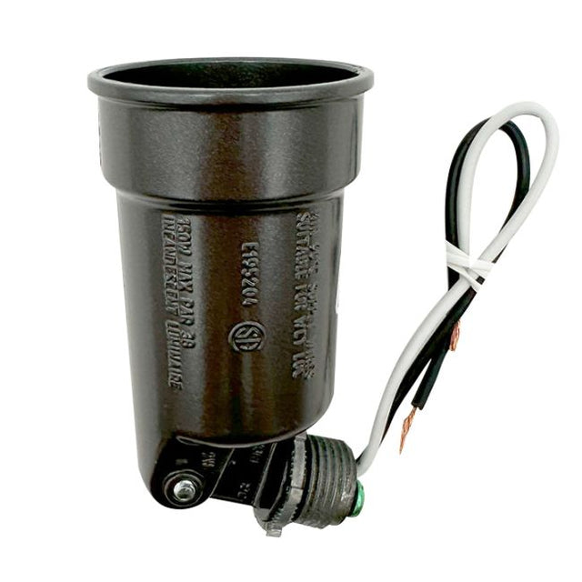 Bronze Outdoor Lampholder – Die-Cast Zinc | 1/2" NPT Stem - Nostalgicbulbs.com