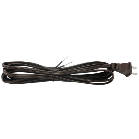 Brown Parallel Cord set with Molded Plug - 8 ft. - 10 ft. - Nostalgicbulbs.com