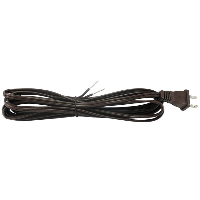 Brown Parallel Cord set with Molded Plug - 8 ft. - 10 ft. - Nostalgicbulbs.com