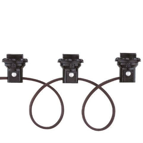 Phenolic Candelabra 3 Light Socket Harness set with Rings