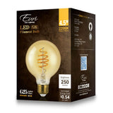 Curved LED Spiral Filament Edison Glob Bulb - 4.5 Watt - 2200K - Nostalgicbulbs.com
