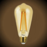 Edison LED Filament Bulb - 5.5 Watt - 2200K - Amber Glass - Nostalgicbulbs.com