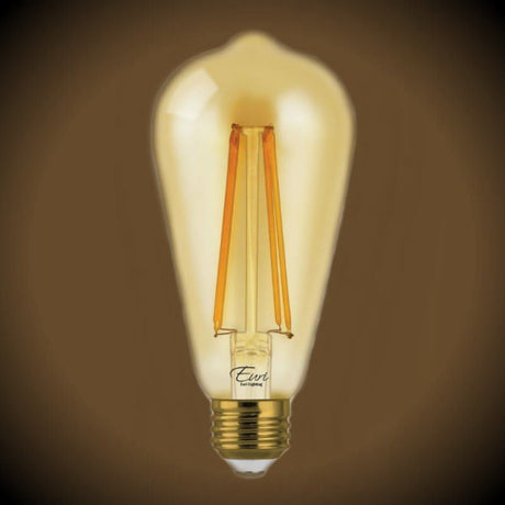 Edison LED Filament Bulb - 5.5 Watt - 2200K - Amber Glass - Nostalgicbulbs.com