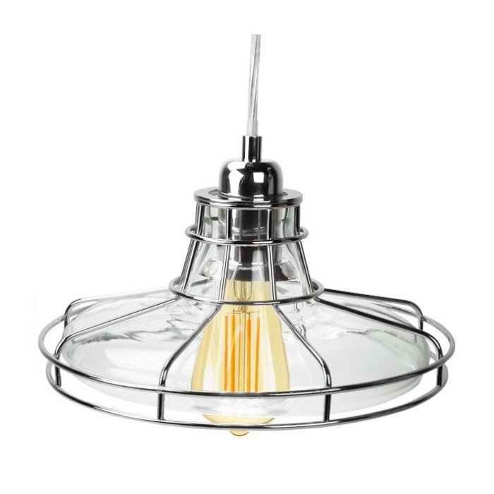 Chrome cage pendant light sales