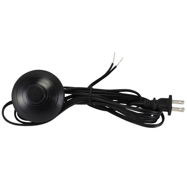 Euro Style Floor Lamp Foot Switch with 11 Ft Black SPT-2 Cord Set - Nostalgicbulbs.com