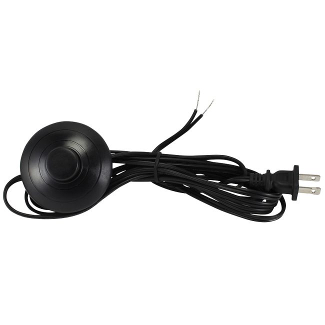 Euro Style Floor Lamp Foot Switch with 16 Ft Black SPT-2 Cord Set - Nostalgicbulbs.com