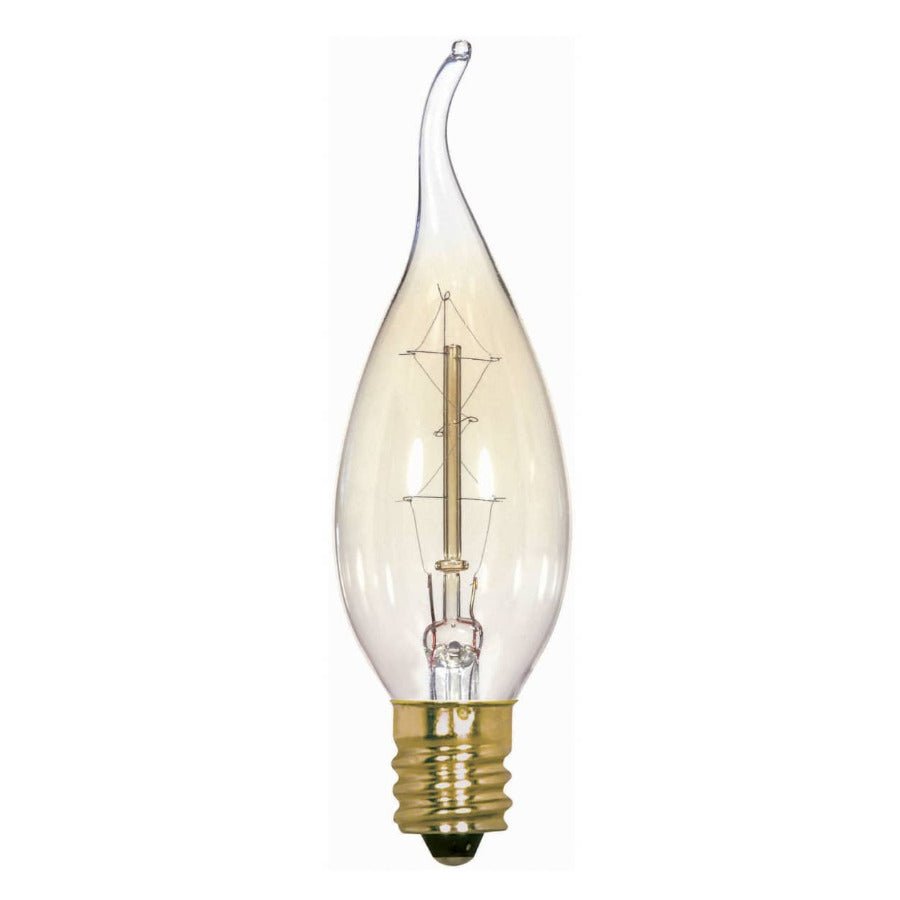 Flame Tip Carbon Filament Vintage Light Bulb - Clear 25 Watt - Nostalgicbulbs.com