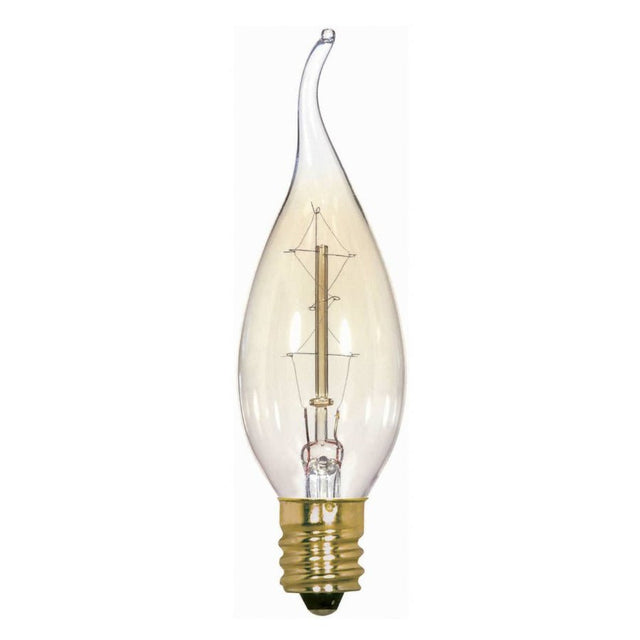 Flame Tip Carbon Filament Vintage Light Bulb - Clear 25 Watt - Nostalgicbulbs.com