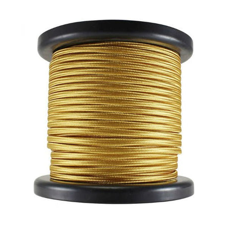 Gold Cloth-Covered Parallel Cord - 100 foot spool - Nostalgicbulbs.com