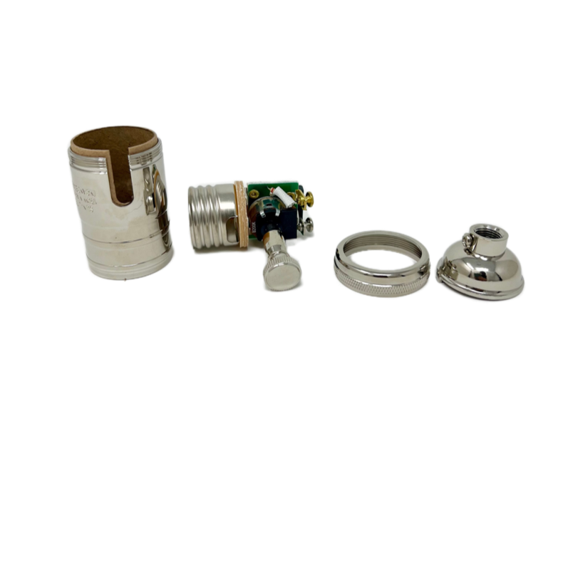 Full Range Turn Knob Dimmer Socket - Polished Nickel