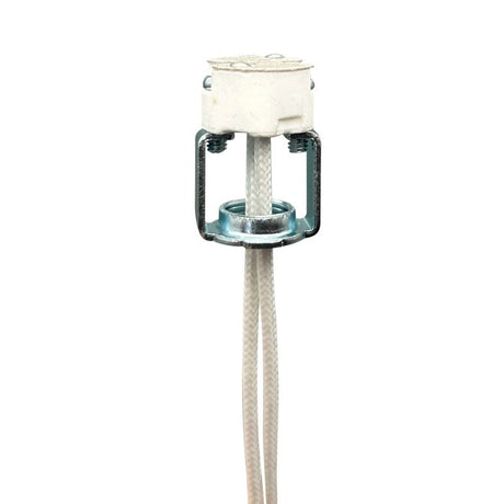 Halogen G8 Bi - Pin Porcelain Socket with Hickey and Leads - Nostalgicbulbs.com