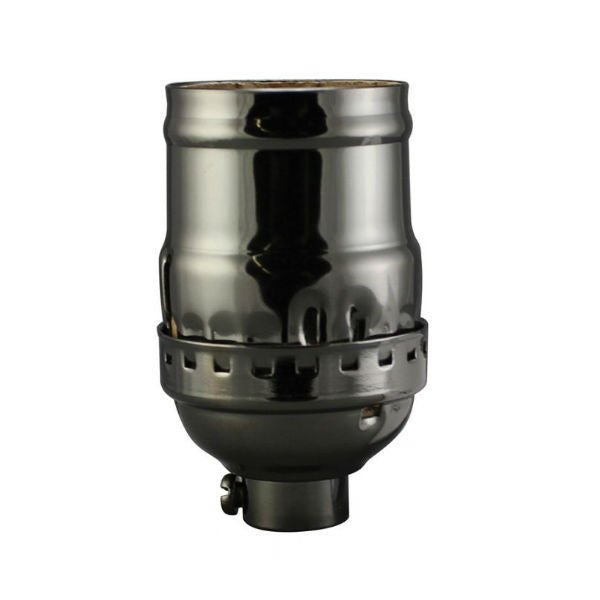 Keyless Short Black Pearl Socket - Solid Brass - Nostalgicbulbs.com