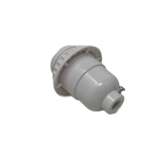 Keyless White Phenolic Threaded Lamp Socket with Ring - Nostalgicbulbs.com