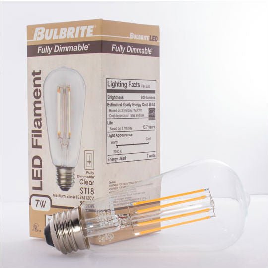 LED Clear Filament Vintage Bulb - 7 Watt - Edison Style 2700K - Nostalgicbulbs.com