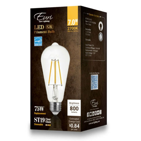 LED Filament Edison Light Bulb - ST19 Vintage - 7 Watt - Clear - 2700K - Nostalgicbulbs.com