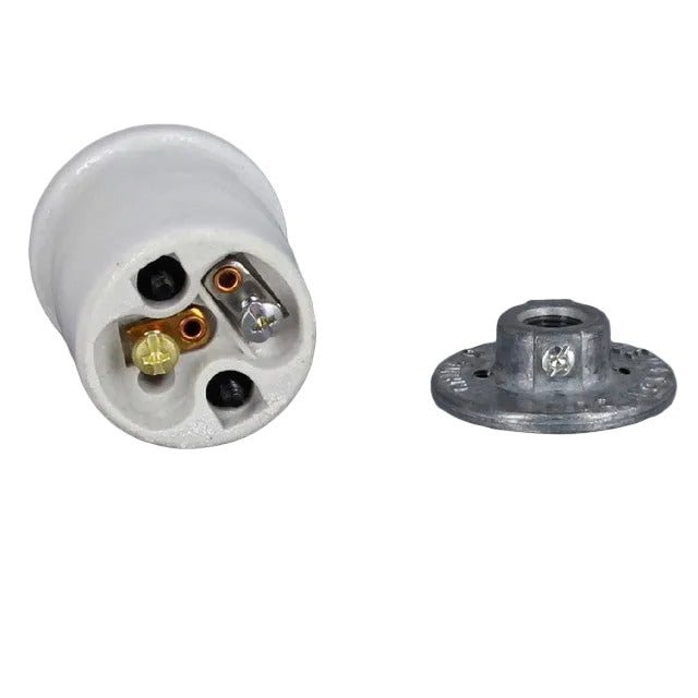Medium base Leviton Lipped Porcelain socket - Nostalgicbulbs.com
