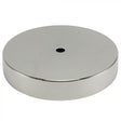 Metal Table Lamp Base - 5" Diameter - Polished Nickel - No Side Hole - Nostalgicbulbs.com
