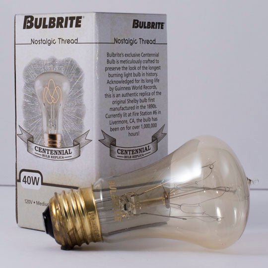 Nostalgic Centennial Light Bulb 40 Watt 3.88 in. Length