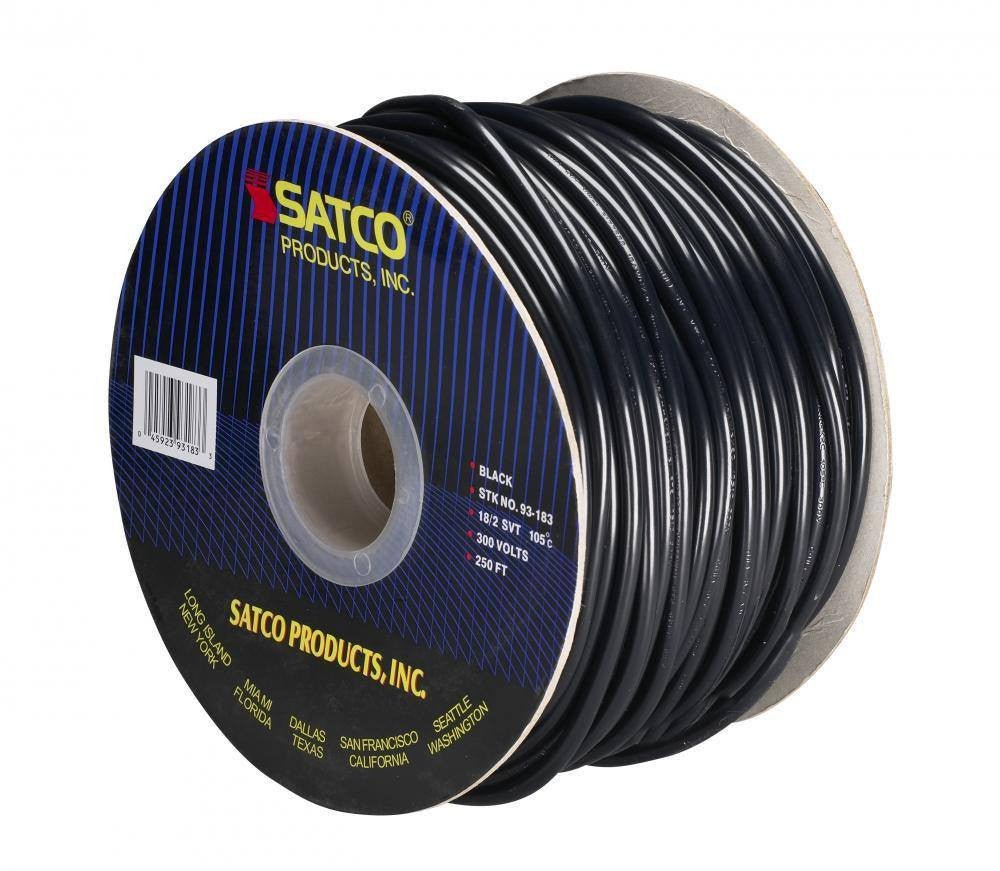 Pendant Black Round 3 Conductor Cord- 100 FT. Spool - Nostalgicbulbs.com