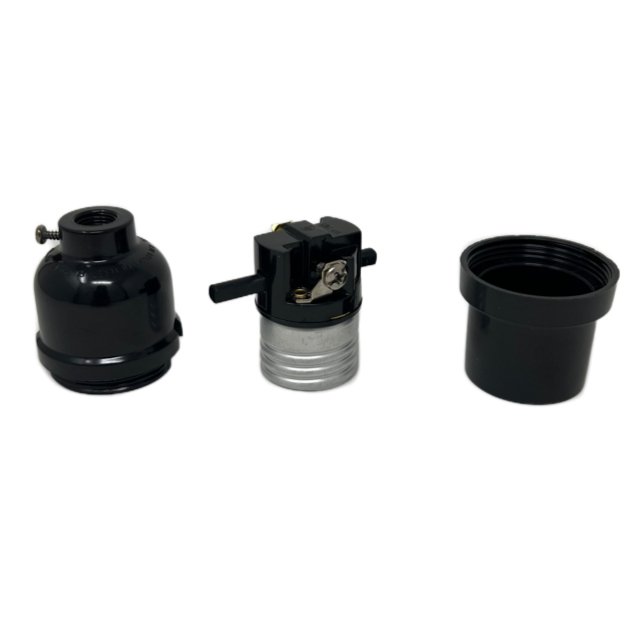 Push Through Black Phenolic Lamp Socket | (E26) Medium Base ...