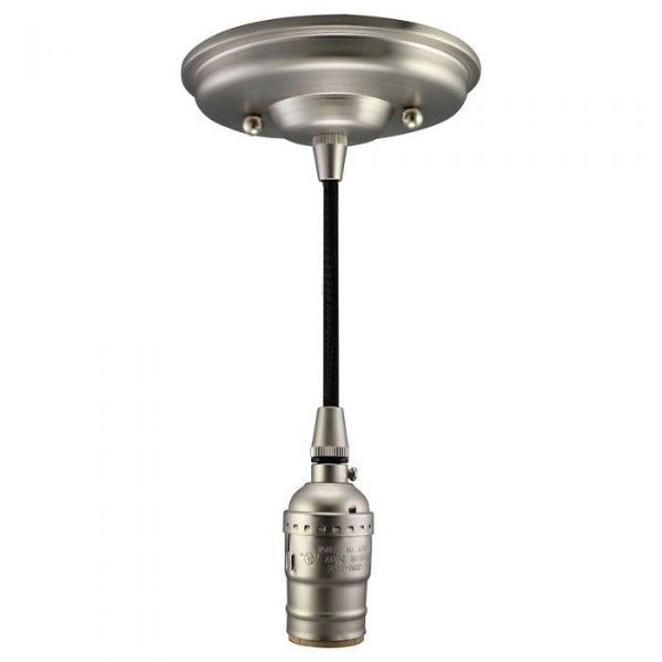 Satin Nickel Bare Socket Pendant Light for Edison Bulbs ...