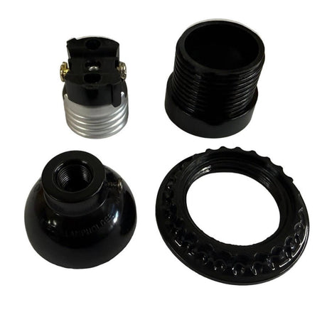 Short Threaded Light Socket with Ring - Nostalgicbulbs.com